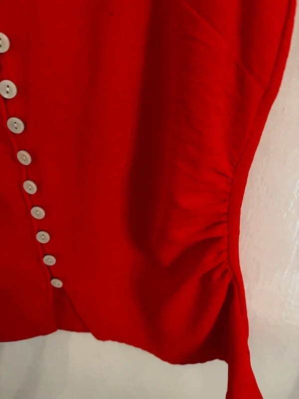 New Look Red Satin Cinched Waist Waistcoat