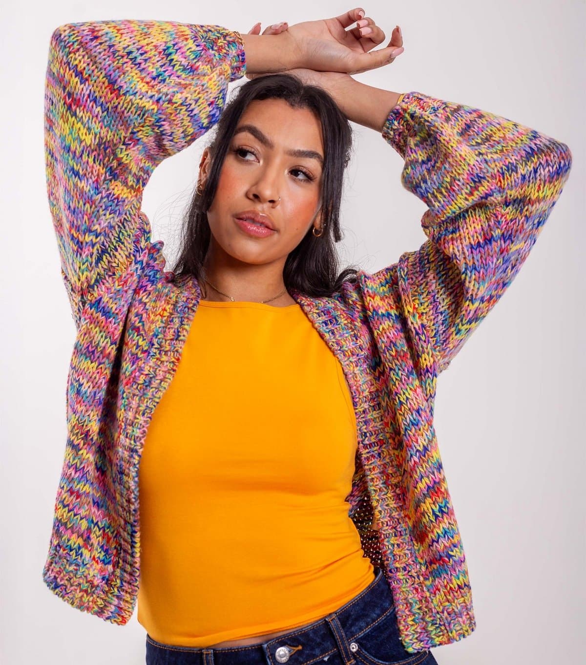 Sunshine Soul Women's Multi Coloured Balloon Sleeve Cardigan Sunshine Soul New Look