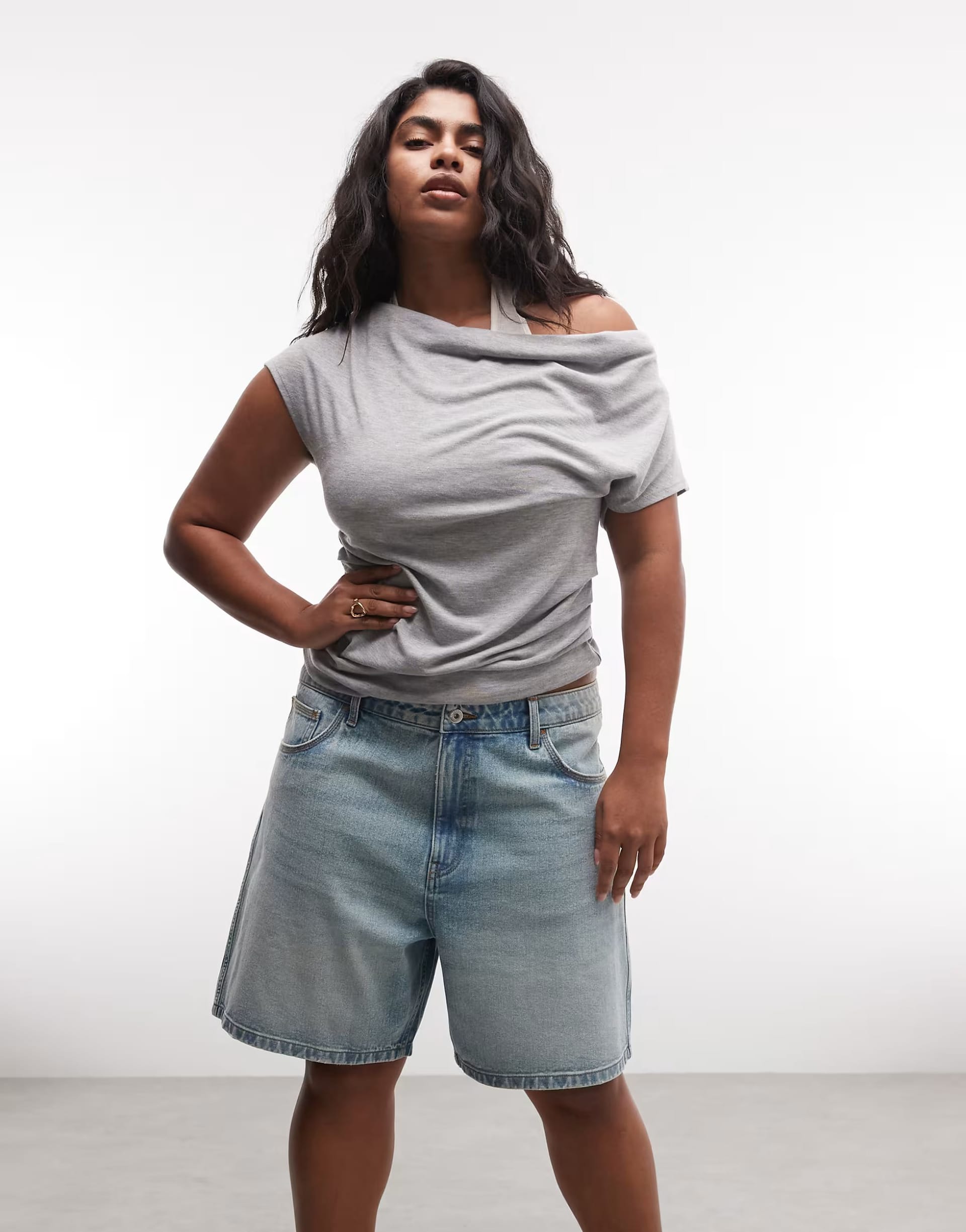 ASOS COLLUSION Plus Lightwash Denim Short