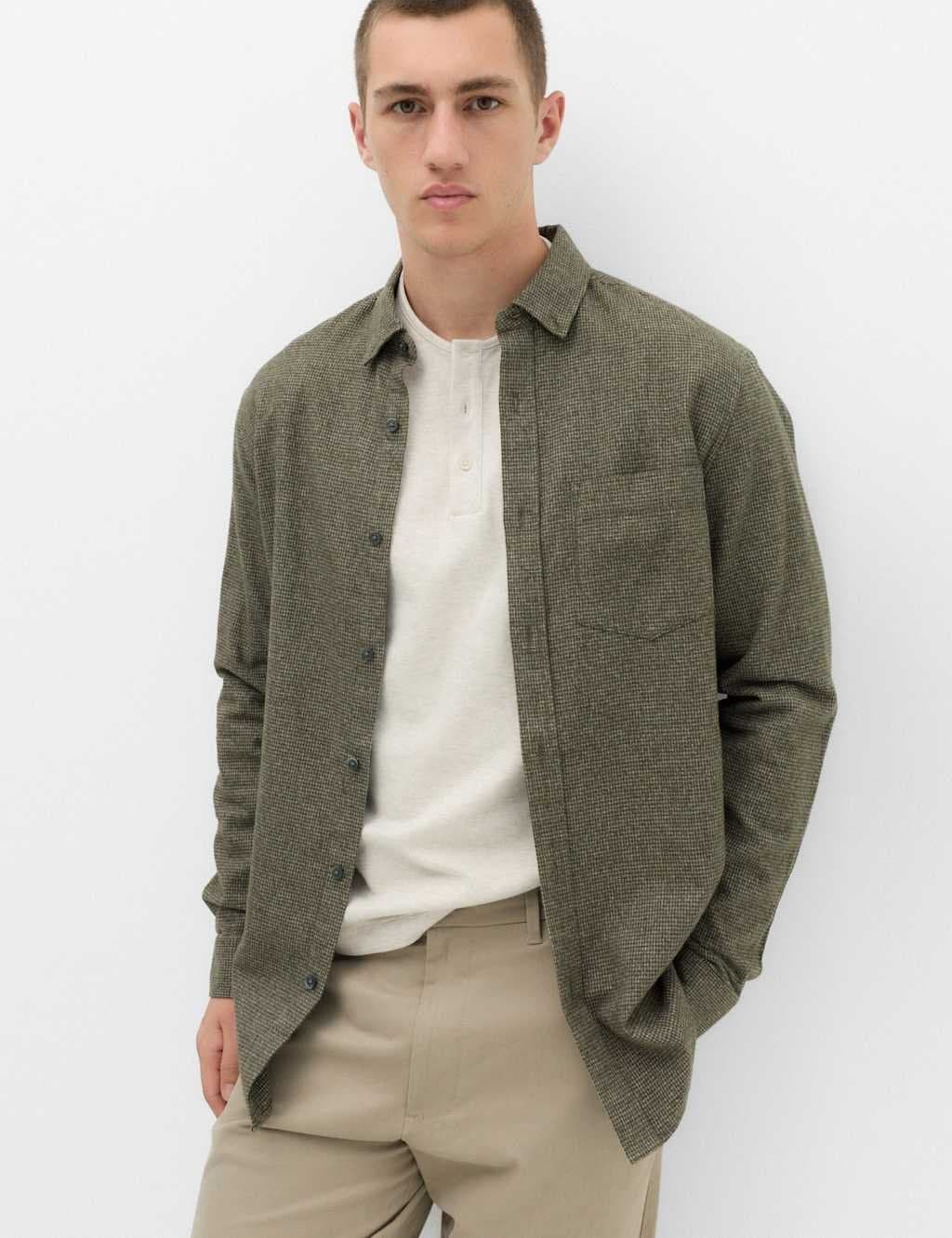 Marks & Spencer M&S Khaki Mix Flannel Shirt