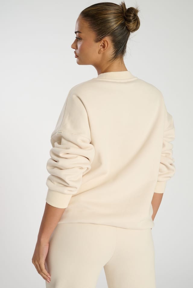 South Beach South Beach Women's Cream Pilates Crew Neck Sweater - 3