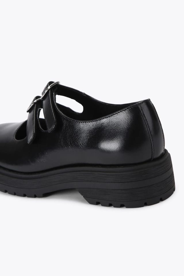 Steve Madden STEVE MADDEN Women's 'Alba Black' Leather Flats in Black - 3