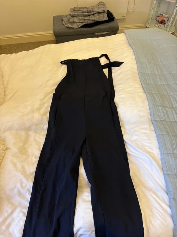 ASOS Navy satin jumpsuit