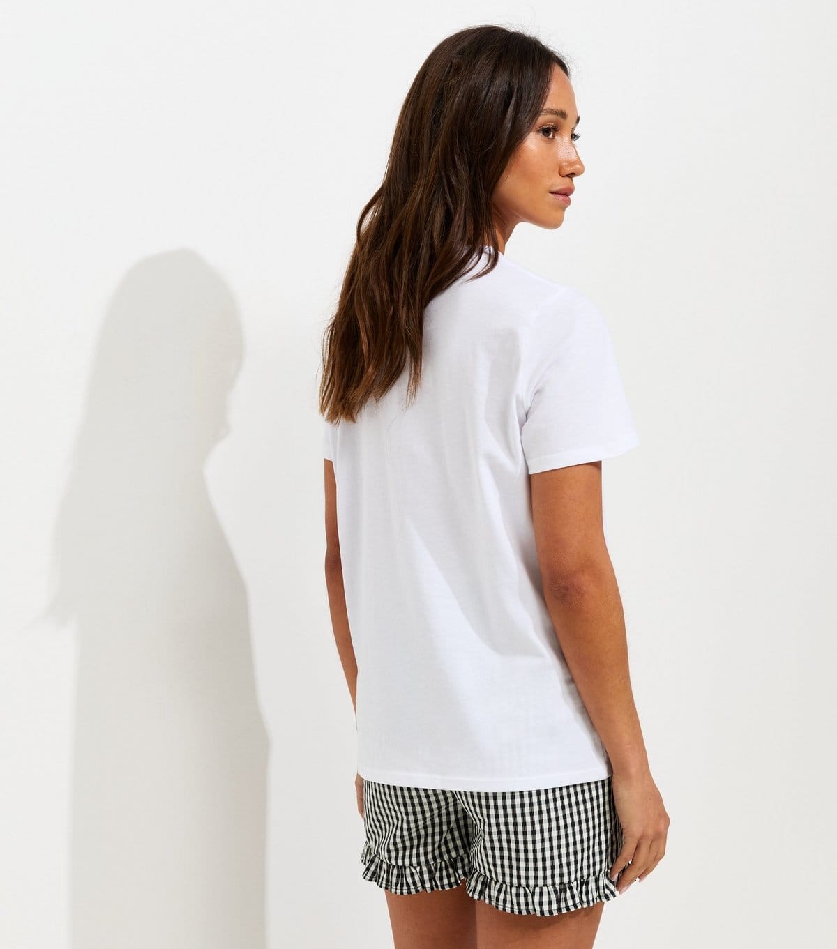 New Look Women's White Cotton Foil Print Bow T-Shirt New Look - 4