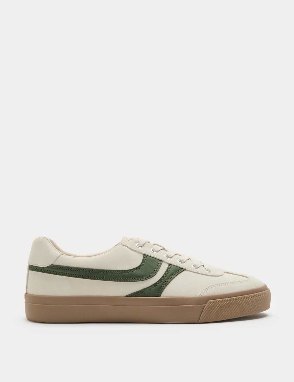 Marks & Spencer M&S Ecru Mix Suede Lace-Up Trainers