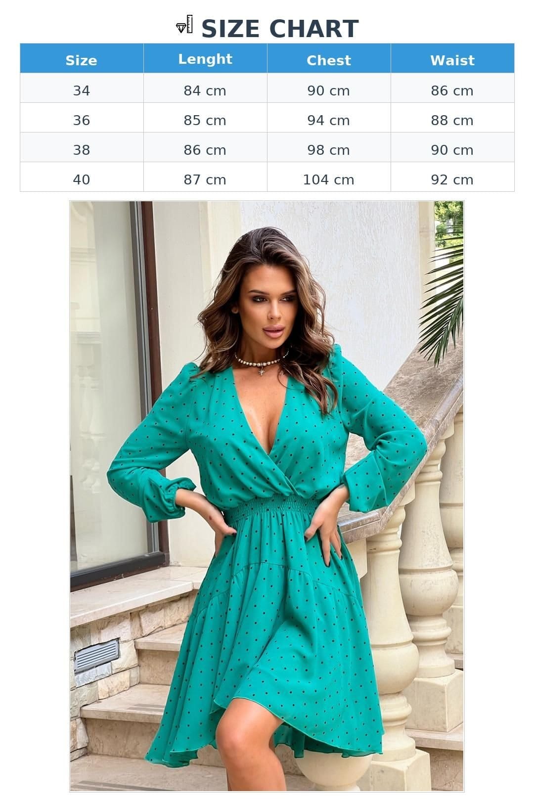 Love Lace Love Lace Women's Chiffon Pea Print Heart Neck Midi Dress in Teal - 4