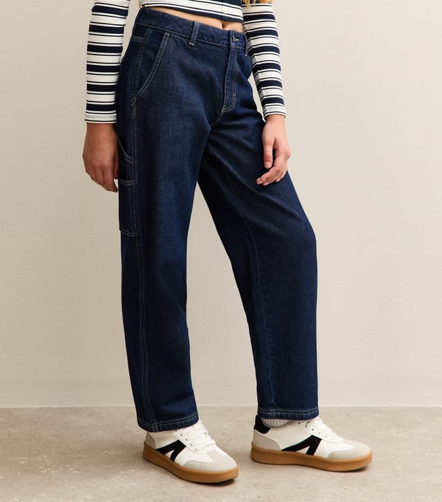 New Look Dark Blue Baggy Mid Rise Jeans New Look - 3