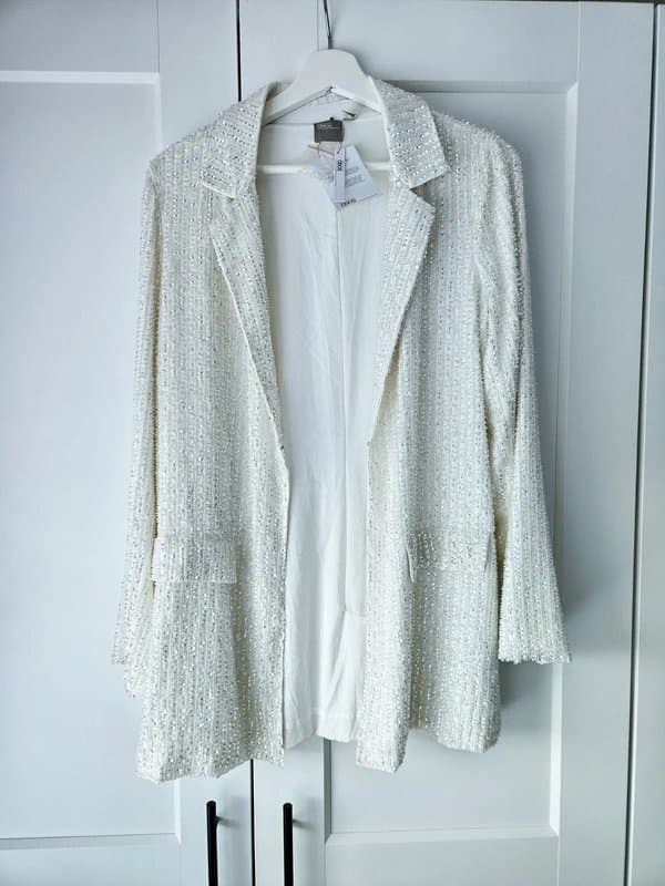 ASOS ASOS White Sequin Embellished Blazer & Trouser Suit - BNWT - Size 8- Bridal - Hen - Occasion