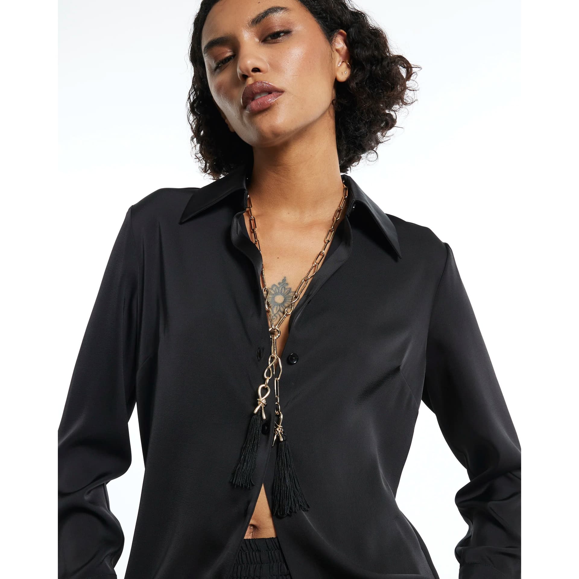 River Island River Island Womens Gold Knot Tassel Y Necklace