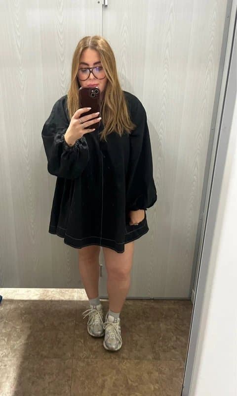 Topshop Topshop / ASOS cotton smock dress with pockets large / size 14