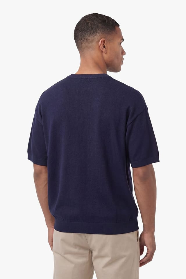 Luke 1977 Luke 1977 Men's Ford Relax Fit Knitted T-shirt in Dark Navy - 2