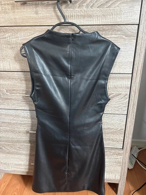 Bershka Bershka ruched faux leather dress