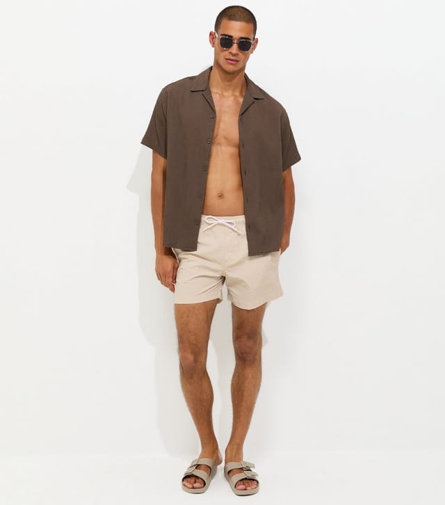 jack & jones Men's Stone Seersucker Swim Shorts Jack & Jones New Look - 2