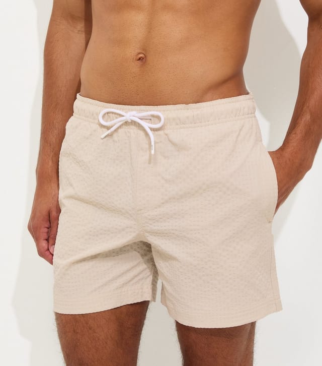 jack & jones Men's Stone Seersucker Swim Shorts Jack & Jones New Look - 3