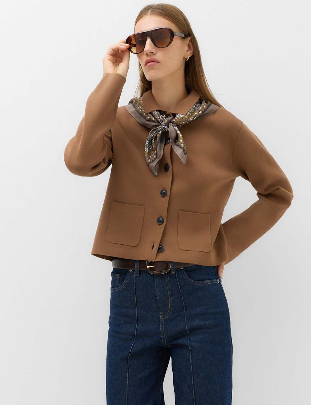 Marks & Spencer M&S Wool Rich Collared Pocket Detail Jacket Camel