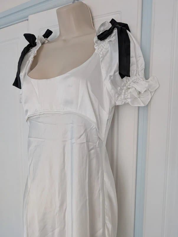 ASOS ASOS Design satin puff sleeve midi tea dress size 10
