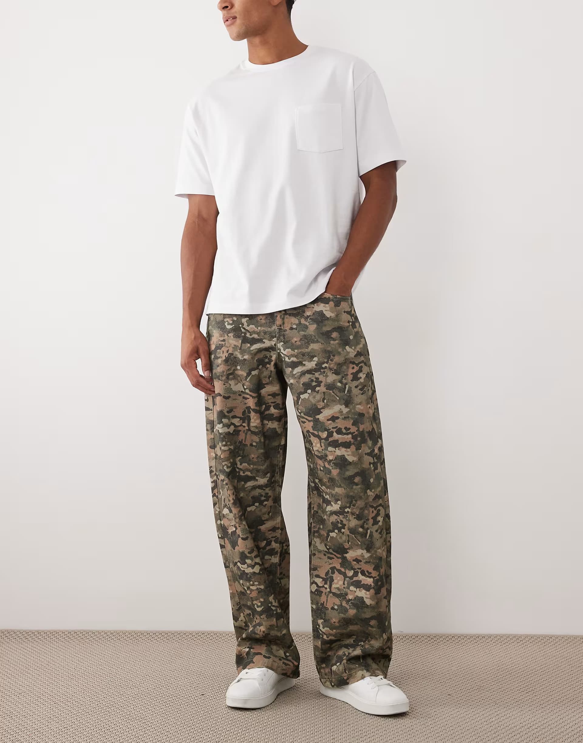 ASOS ASOS DESIGN baggy trouser in camo print