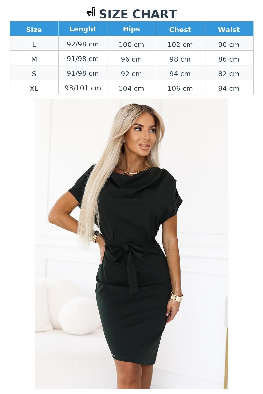 Love Lace Love Lace Women's Elastic Fitted Day Dress with Waist Tie in Green - 4
