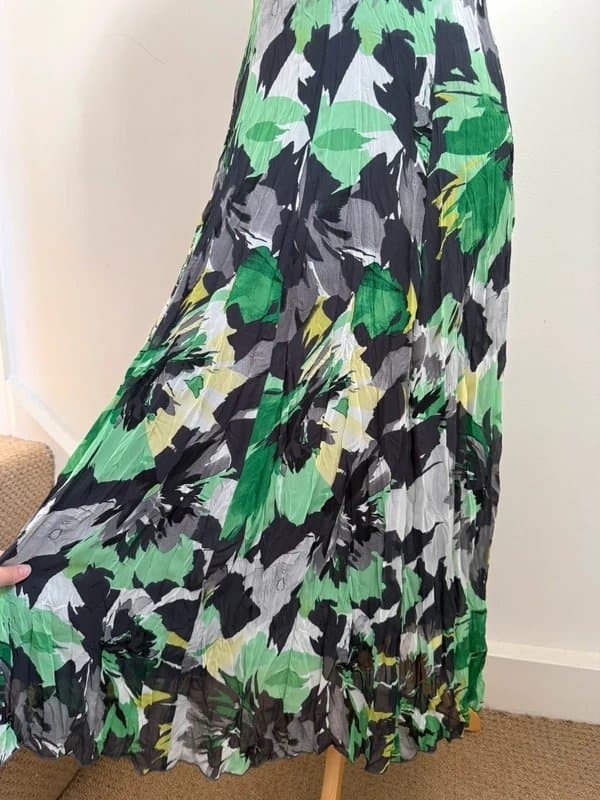 Per Una Per Una Floral Crinkle Maxi Dress, Holiday Chic Cottagecore Summer - Size UK 12
