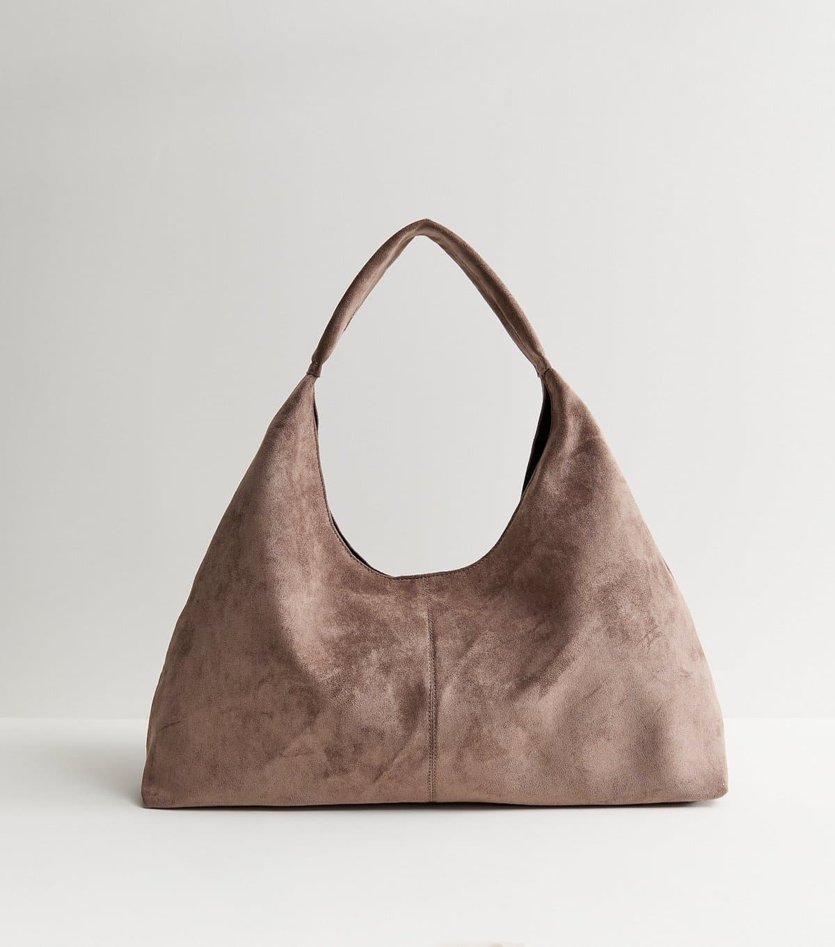 New Look Mink Faux Suede Soft Hobo Shoulder Bag Vegan New Look