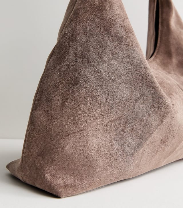 New Look Mink Faux Suede Soft Hobo Shoulder Bag Vegan New Look - 3