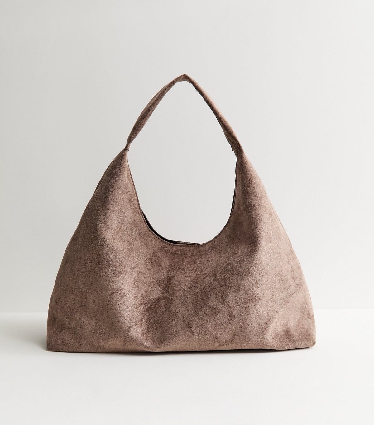 New Look Mink Faux Suede Soft Hobo Shoulder Bag Vegan New Look - 4