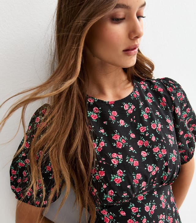 New Look Women's Black Ditsy Floral A-line Midi Dress New Look - 2