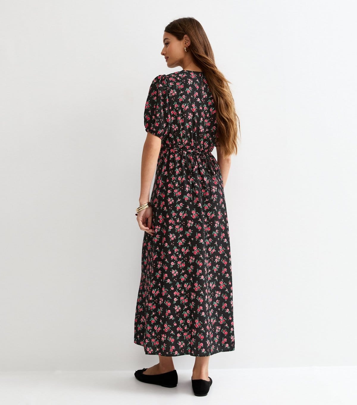 New Look Women's Black Ditsy Floral A-line Midi Dress New Look - 4