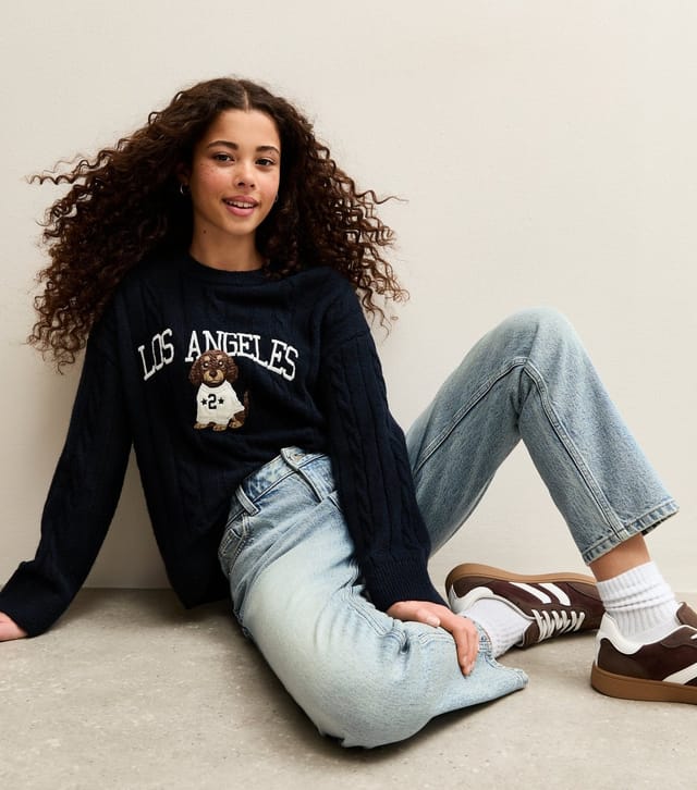 New Look Girls' Light Blue Wash Straight Leg Jeans New Look - 3