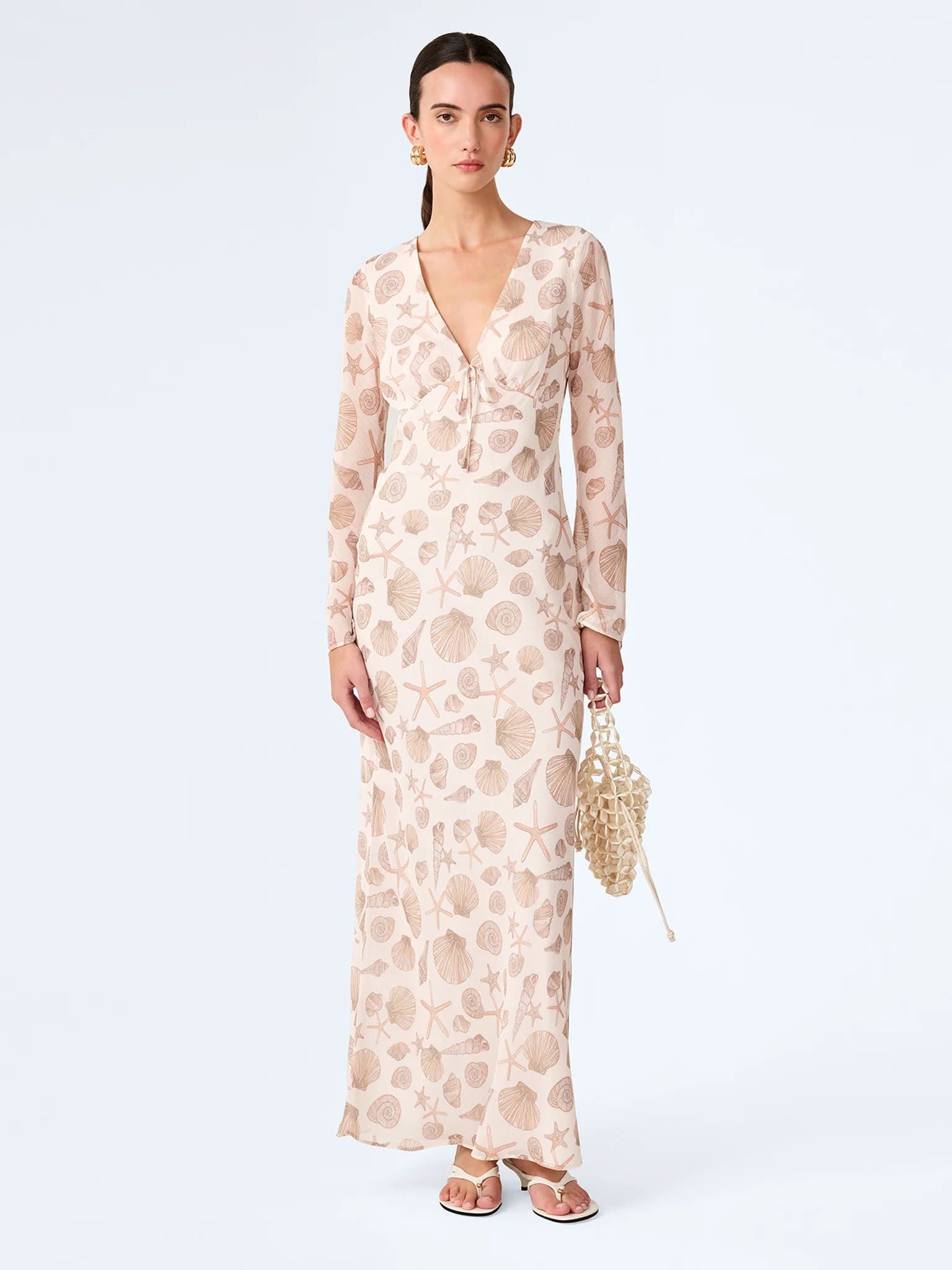 OMNES Marj Dress in Painterly Shell Print