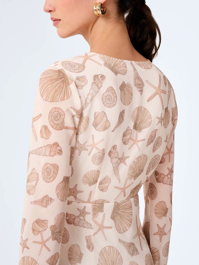 OMNES Marj Dress in Painterly Shell Print - 3