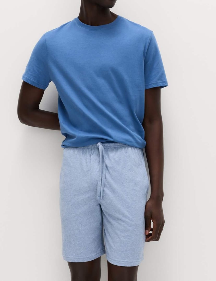 Marks & Spencer M&S 2 Pack Cotton Rich Jersey Pyjama Shorts Blue Mix - 1