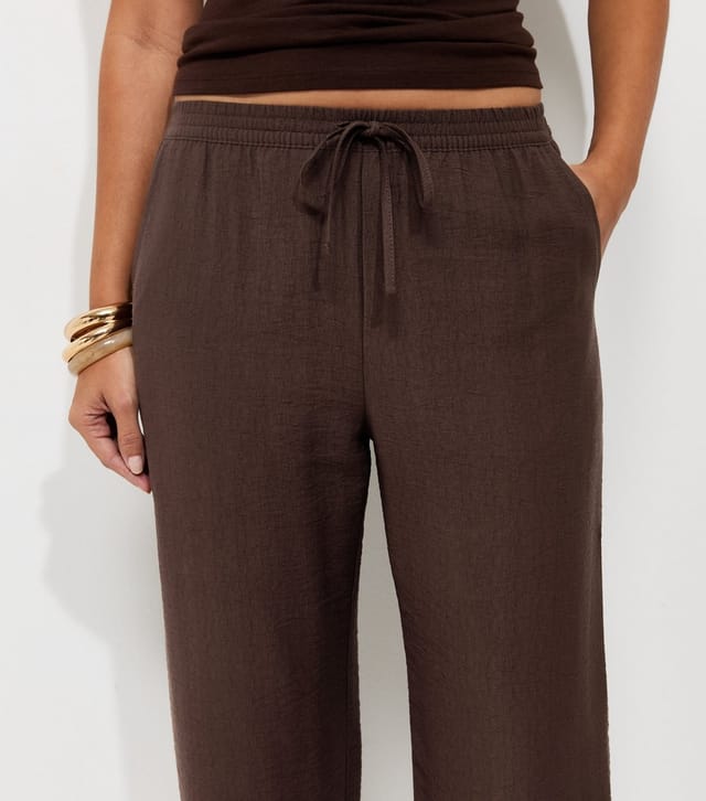 New Look Women's Petite Dark Brown Cropped Straight Leg Trousers New Look - 3