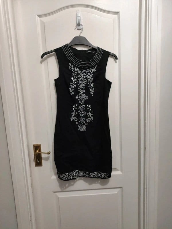 Primark Black & White Geometric Dress Size 10