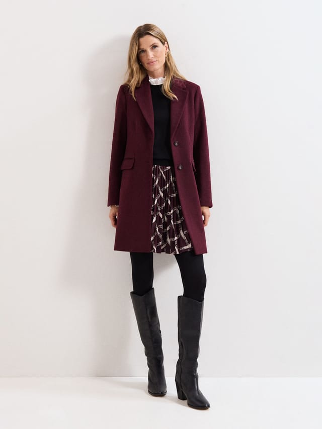 Phase Eight Phase Eight Women's Lydia Wool Coat in Maroon - 2