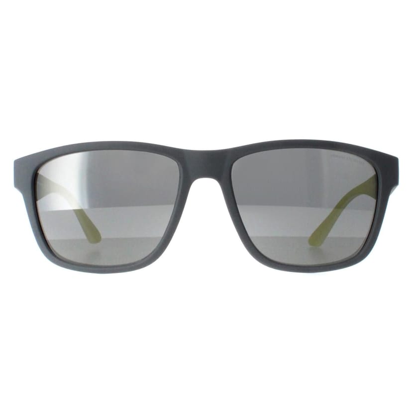 Armani Exchange Armani Exchange Men's Square Matte Grey Grey Mirror Silver AX4135S - 1