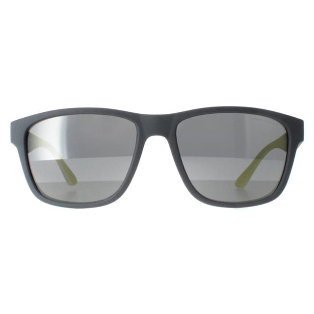 Armani Exchange Armani Exchange Men's Square Matte Grey Grey Mirror Silver AX4135S - 2