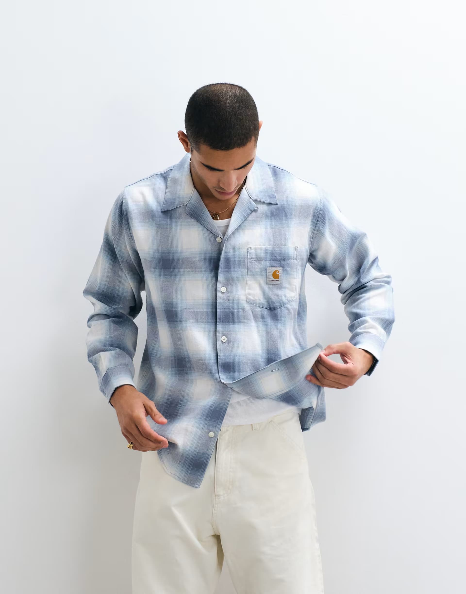 ASOS Carhartt WIP long sleeve tyers shirt in blue check