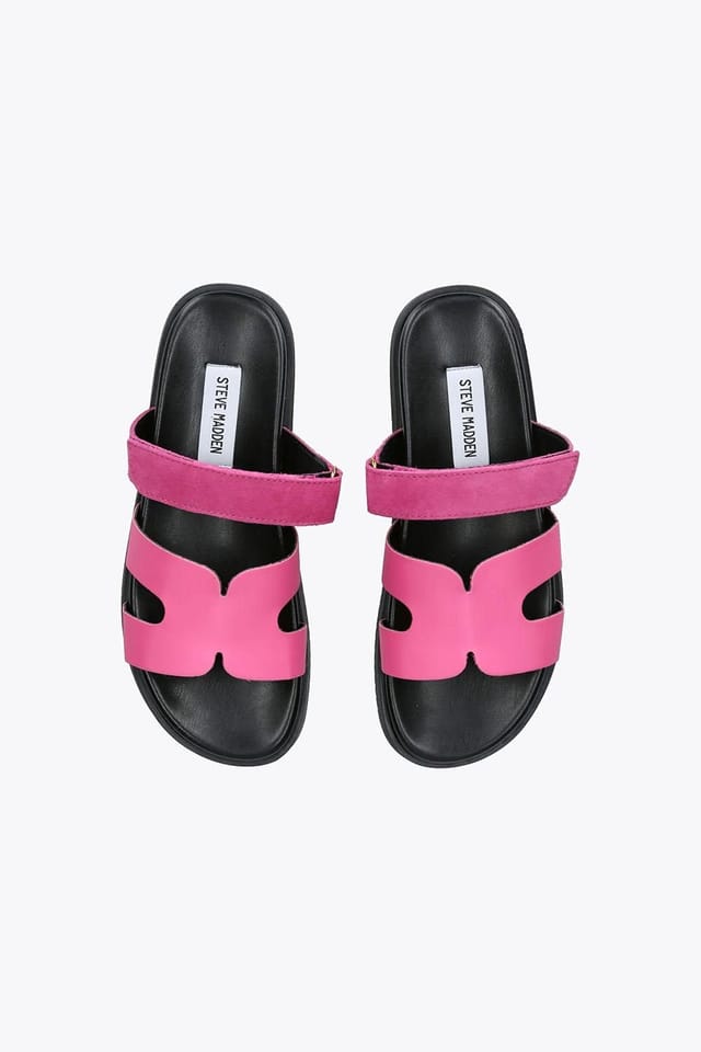 Steve Madden STEVE MADDEN Women's 'Missile Pink' Suede Leather Sandals in Pink - 2