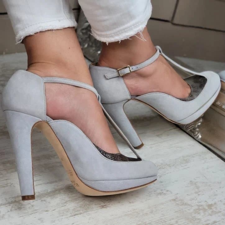 Malone Souliers Malone Souliers Blue Suede Platform T Strap Sandals Heels Shoes Pumps EU 36 UK 3