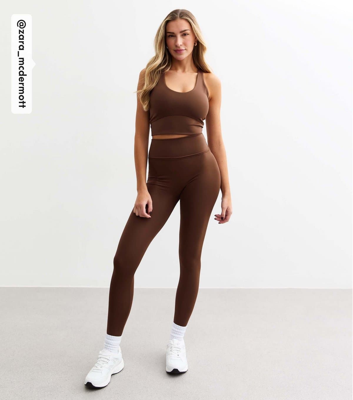 Rise Rise Brown Active Plain Leggings by Zara McDermott