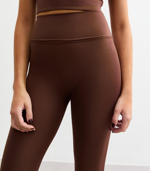 Rise Women's by Zara McDermott Brown Active Plain Leggings Rise New Look - 2