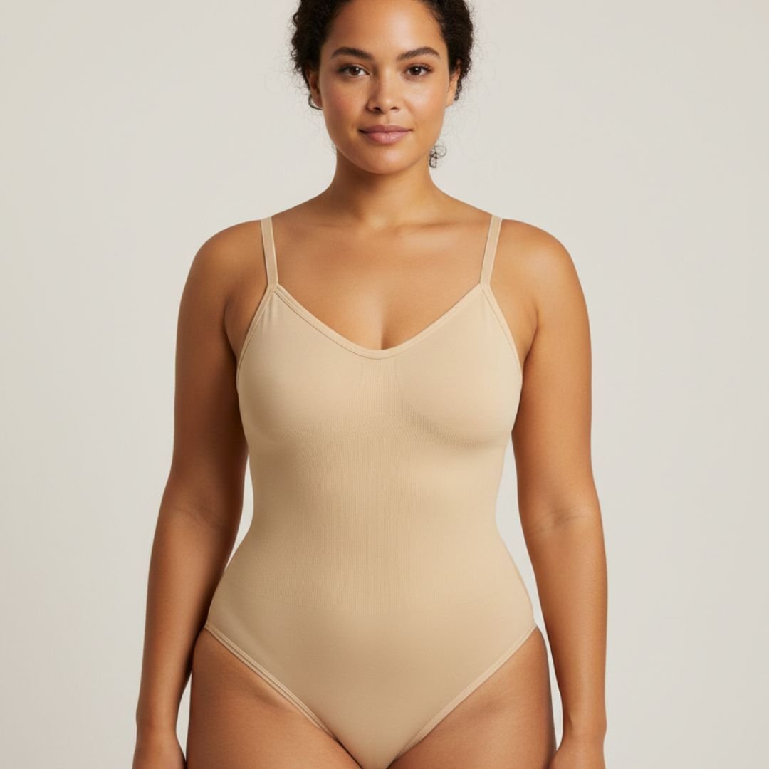 GWB Shapewear GWB Shapewear Women's Nude Low Back Tummy Control Thong Shapewear Bodysuit - 4