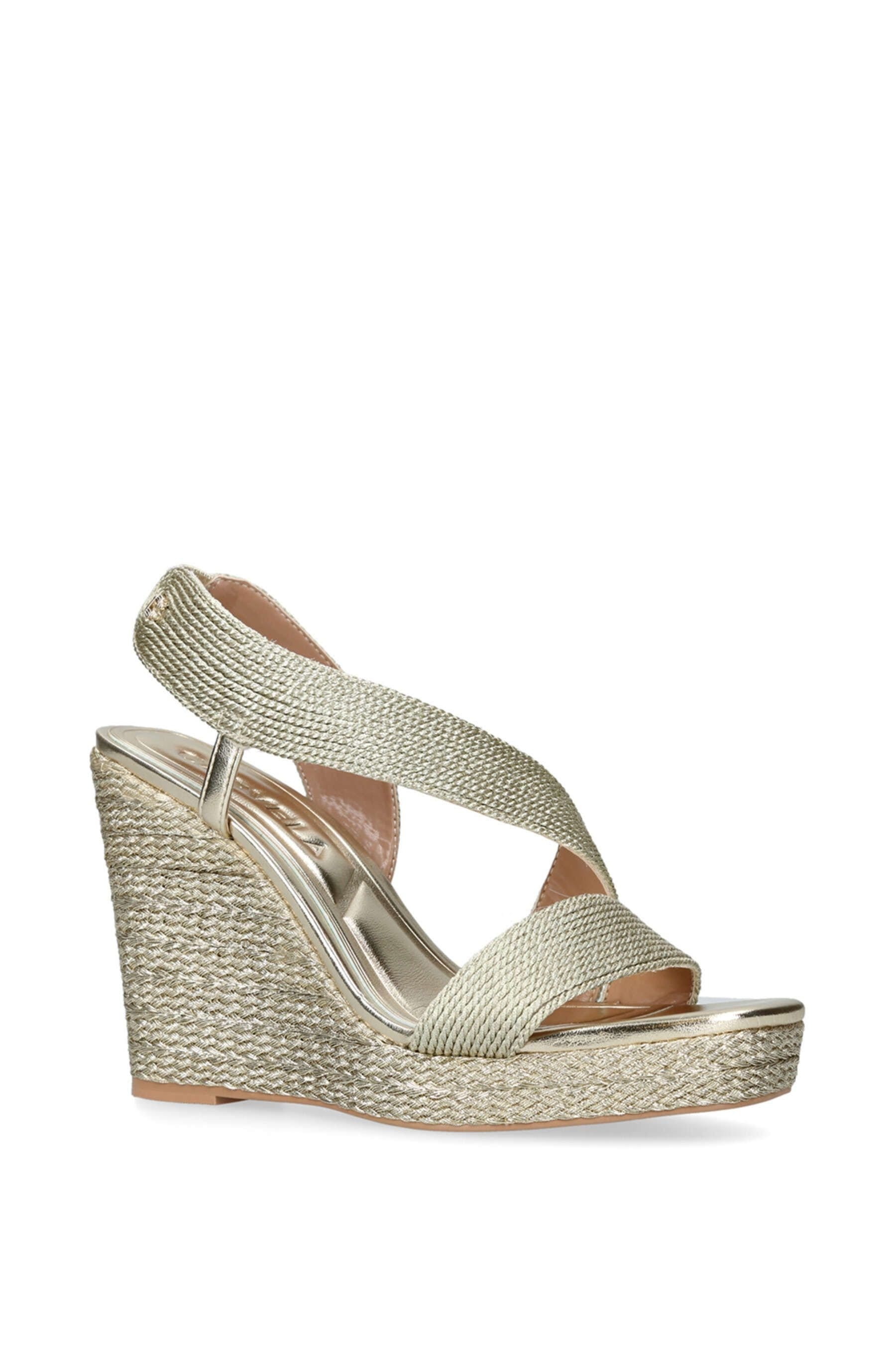 Carvela Carvela Women's 'Gala Wedge' Fabric Heels in Gold - 4