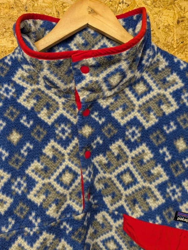 Patagonia Patagonia Synchilla Fleece Pullover Men XL Snap-T Aztec Aurora Blue Pattern