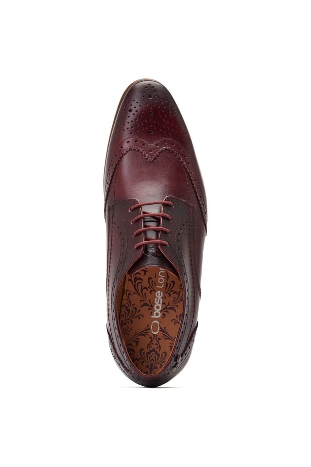 Base London Base London Men's Barbera Lace Up Brogue Shoe in Dark Red - 3