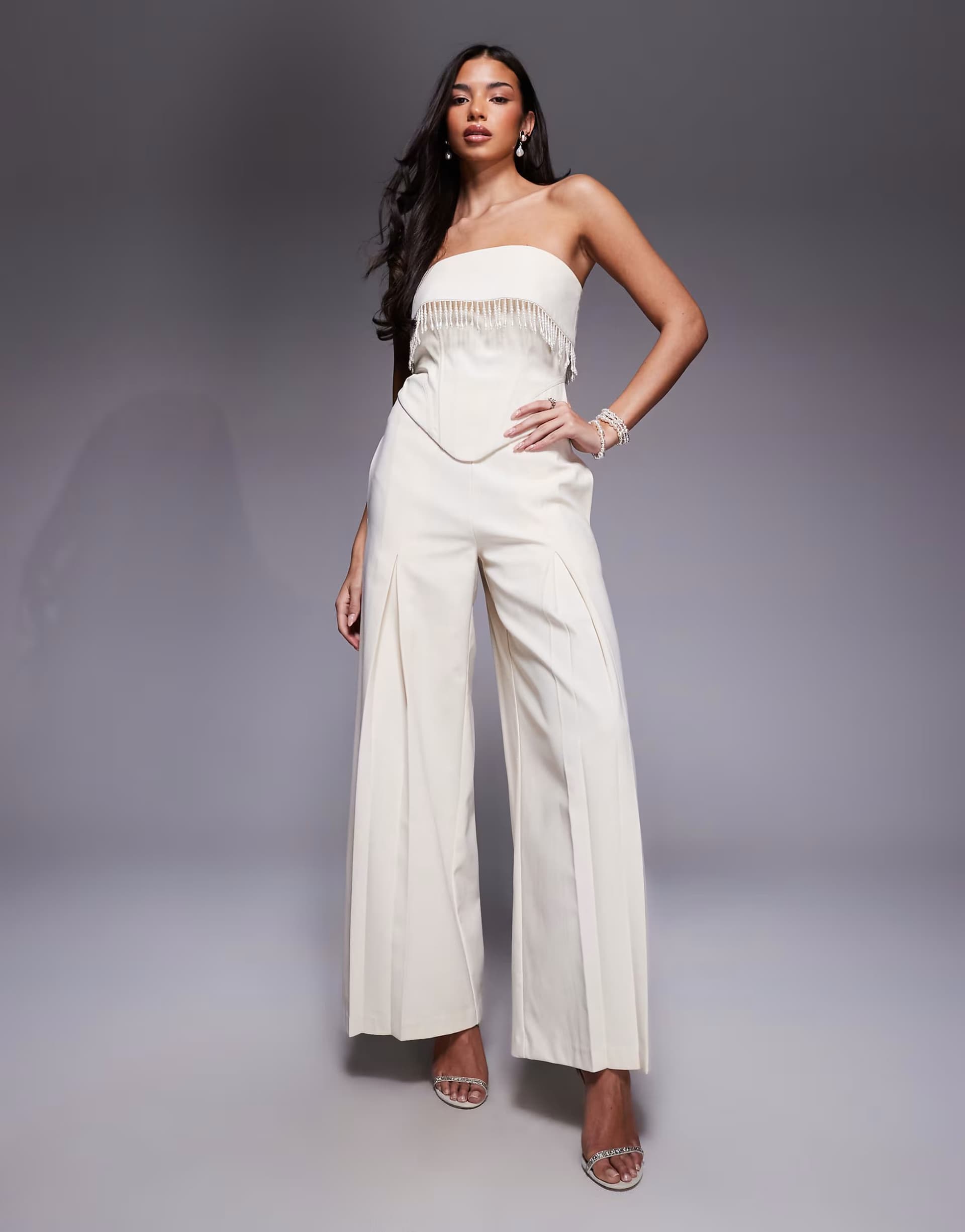 ASOS ASOS LUXE co-ord linen in cream