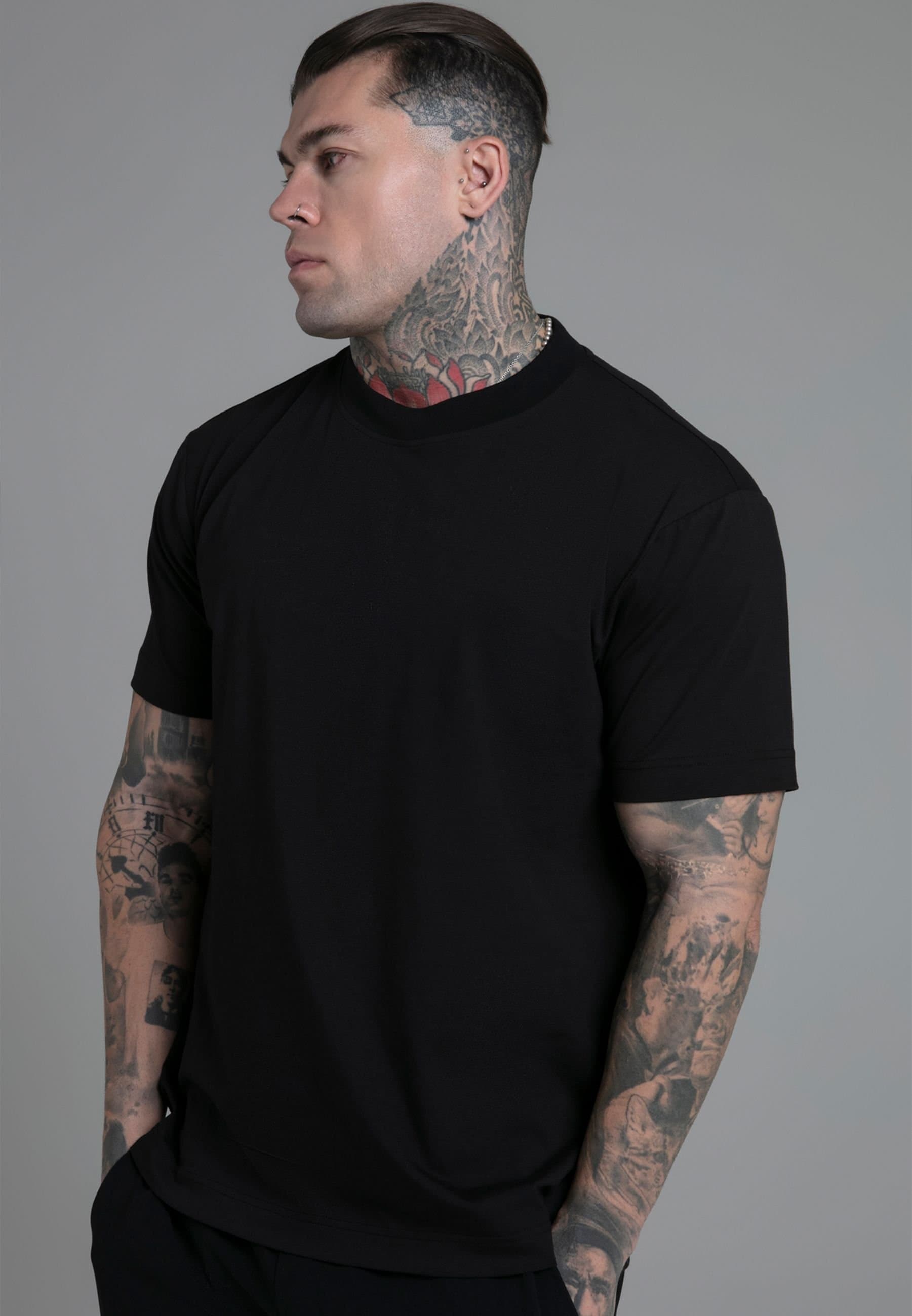 SikSilk SikSilk Men's Pack of 2 T-Shirts in Black