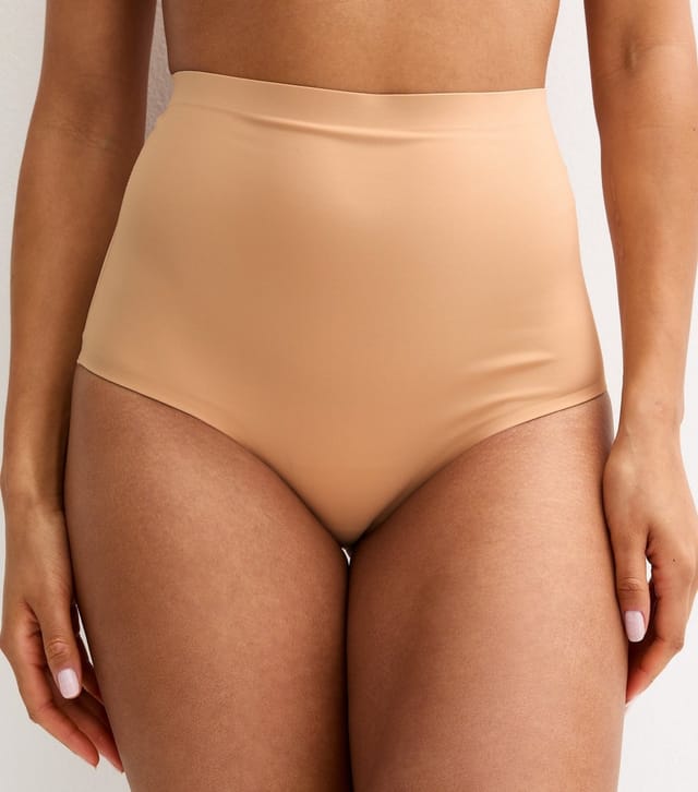 New Look Women's Tan Bonded Smooth High Waisted Medium Control Shaping Brazilian Briefs New Look - 2