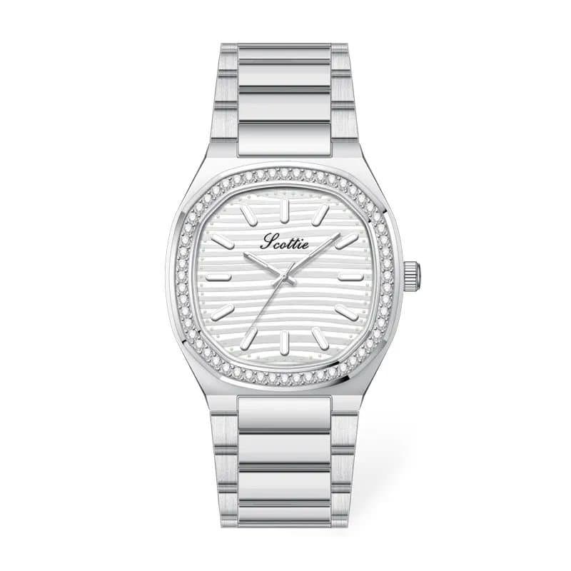 Emma Loves Diamonds Emma Loves Diamonds Women's Lumia Watches Swiss Quartz Watch with a White Dial & a Silver Bracelet
